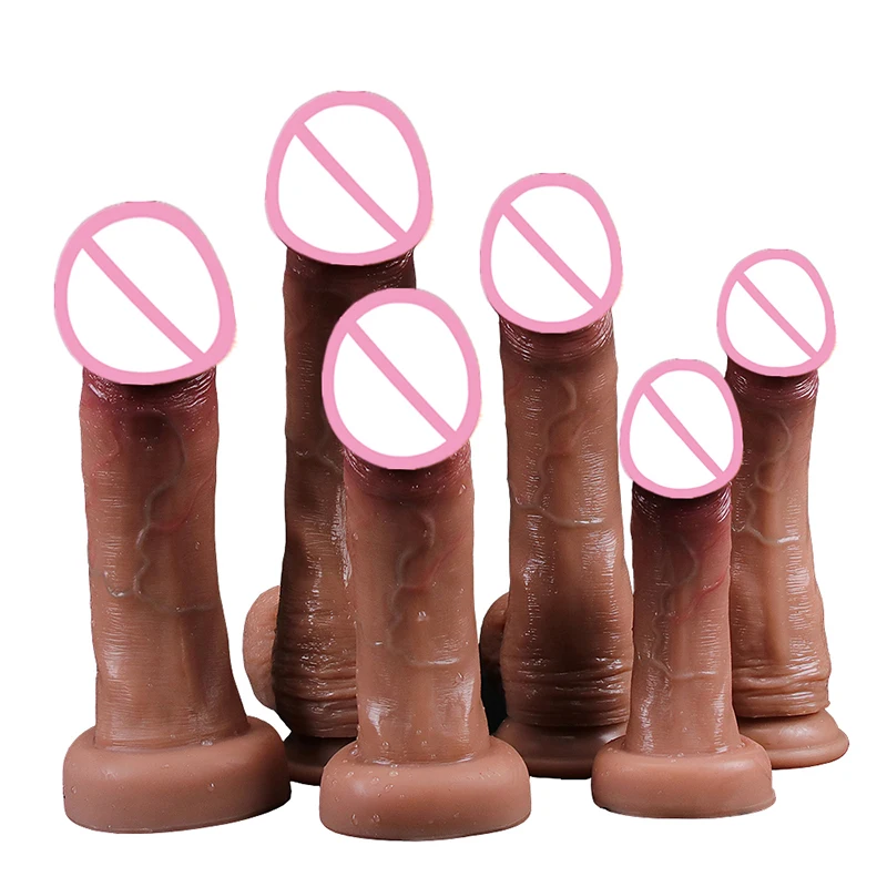 New Style Big Glans Realistic Dildo Soft Silicone Dick Male Artificial Penis Suction Cup Anal Sex Toys For Lesbian Masturbation
