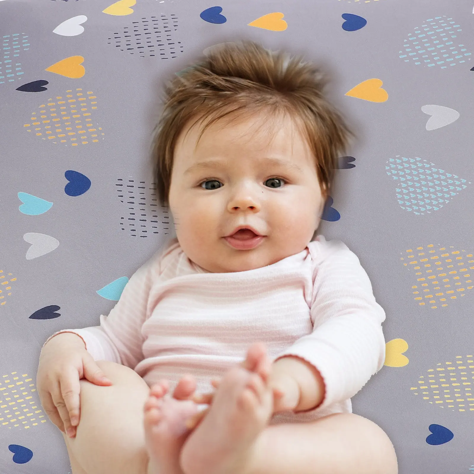 Bassinet Mattress Pad Cover Fitted Crib Sheet Elastic Secure Fit for Changing Table Or Baby Crib Soft Skin Friendly Washable