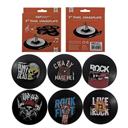 6pcs Vinyl Record Table Mats Drink Coaster Hip Hop Table Placemats Heat-resistant Nonslip Pads Home Decor Creative Cup Coaster