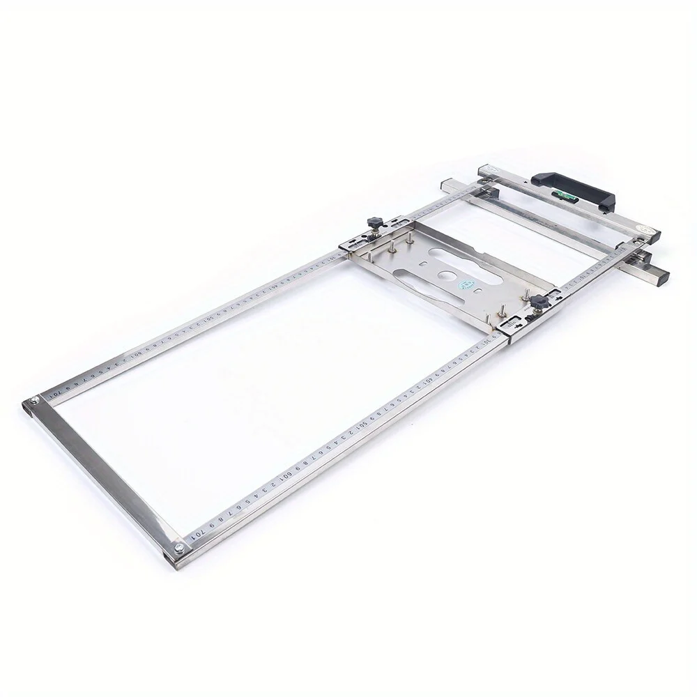 نظام دليل منشار دائري من الفولاذ المقاوم للصدأ 2 نطاق قطع قابل للتعديل 60 سم مع مقياس ثنائي لبلاط الخشب مناشير 4 بوصة