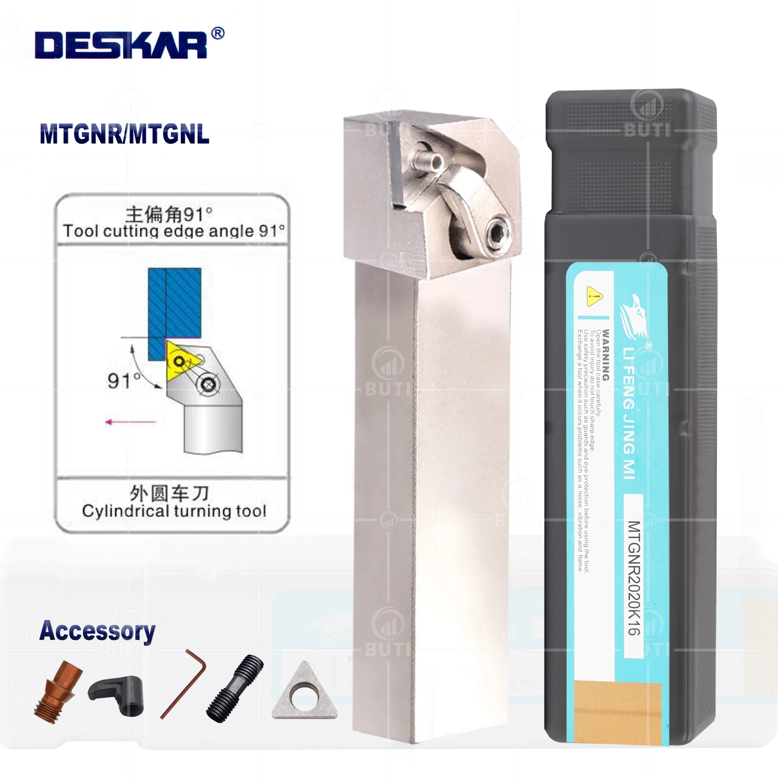 

DESKAR 100% Original External Turning Tool Bar MTGNR MTGNL CNC Metal Lathe Cutter White Holder For TNMG16 Carbide Cutting Insert