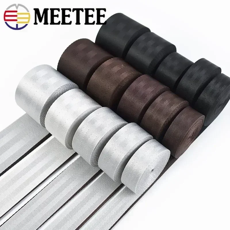 Meetee 5M 20-50mm Nylon Webbing Tape Safety Seat Belt Sewing Trimmings Backpack Ribon Strap Tarp Webbings Sling Band Accessories