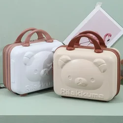 14 Inch Portable Luggage Fashionable Carrying Gift Teddy Bear Portable Storage Makeup Box Travel Zipper Password Lock Bag