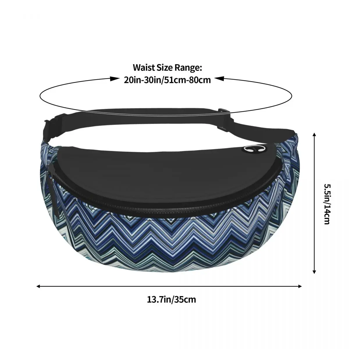 Thuis Zigzag Multicolor Fanny Bag Aangepaste Chique Geometrische Crossbody Taillepakket Mannen Vrouwen Running Telefoon Geld Pouch