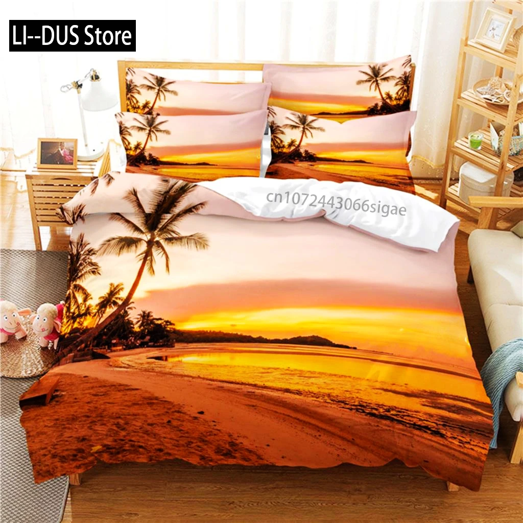 

Coconut Tree Beach Bedding Set Duvet Cover Set 3d Bedding Digital Printing Queen Size Bedding Sets Fashion Design