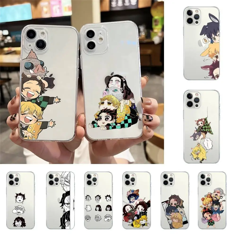Niedliche T-Tanjiro Z-Zenitsu I-Inosuke Handyhülle für iPhone 17 16 15 11 13 14 Pro Max 7 8 Plus X Xr Xs Max Se2020 12mini Transparent