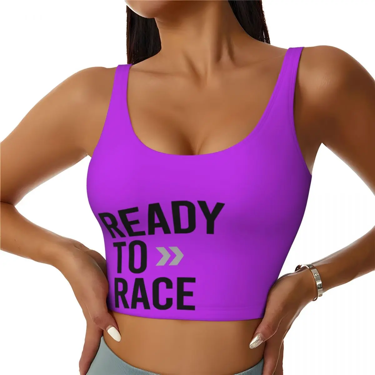 

Custom Women's Ready To Race Sports Bras Bitumen Bike Life Enduro Cross Motocross High Impact Gym Workout Yoga Crop Tank Tops