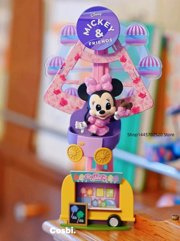 Disney Cosbi Mickey & Amigos Roda Gigante Caixa Surpresa Figuras Miniatura Montáveis Decoração de Casa Colecionável Conjunto Completo