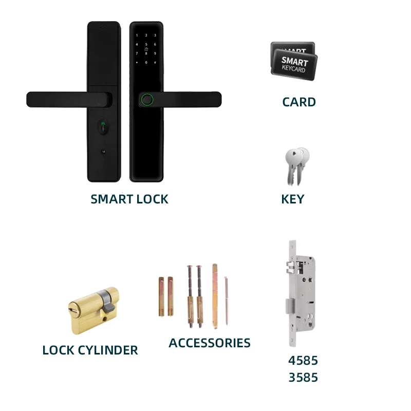 بطاقة Rfid الإلكترونية TTlock بلوتوث اللاسلكية تويا قفل الباب الذكي مع مفتاح قفل ذكي قفل الباب الذكي