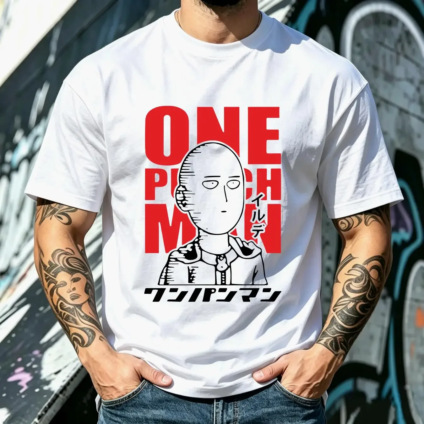 washed T Shirt One Punch Man Saitama d Summer Top XS 4XL long or sleeves vintage Washed homme Comfortable Stylish graphic