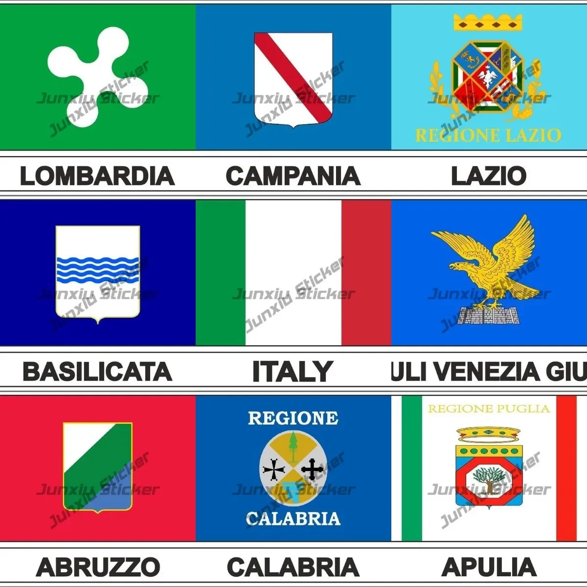 Italian Italy Flag Car Decal Italy Flag Vinyl Country City Flag Travel Lombardy Apulia Basilicata Calabria Sticker Accessories