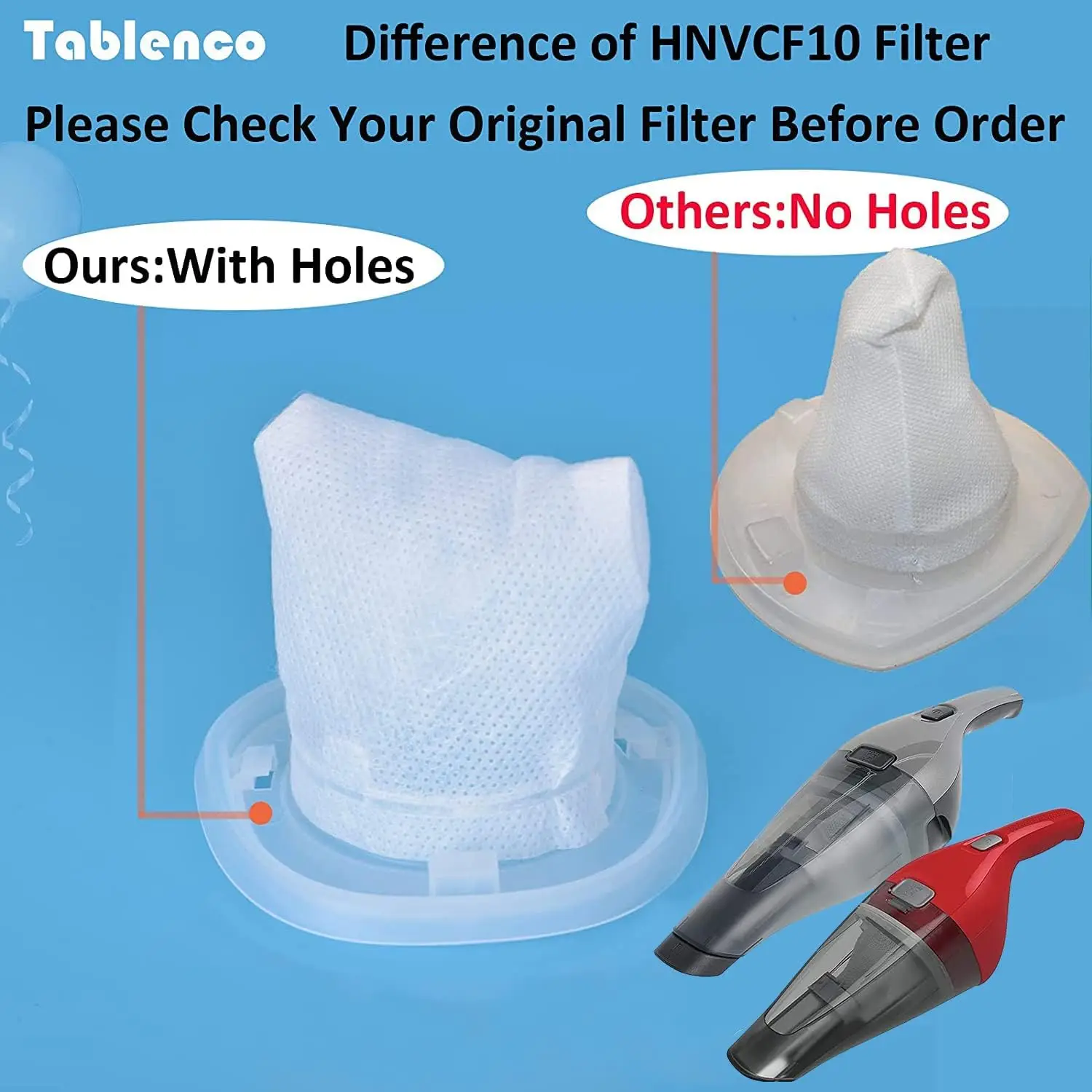

9 Pack HNVCF10 Filter Replacement for Black+Decker Hand Vac HNVC215B HNVC220BC HNVC115J, Washable Dust Filters