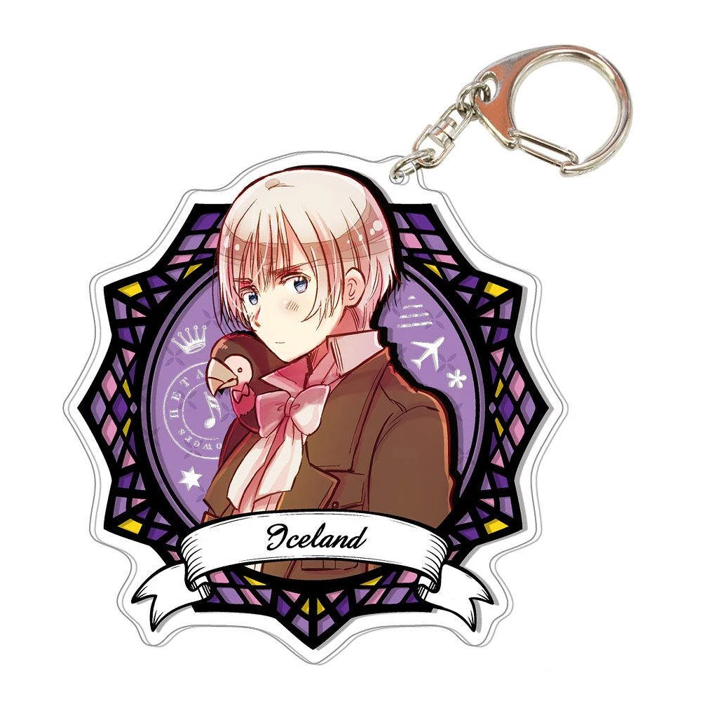Loen Anime Peripheral Store Hetalia: Axis Powers Finland Prussia Hungary Austria Acrylic Keychain Pendant Fans  Gifts About 6cm