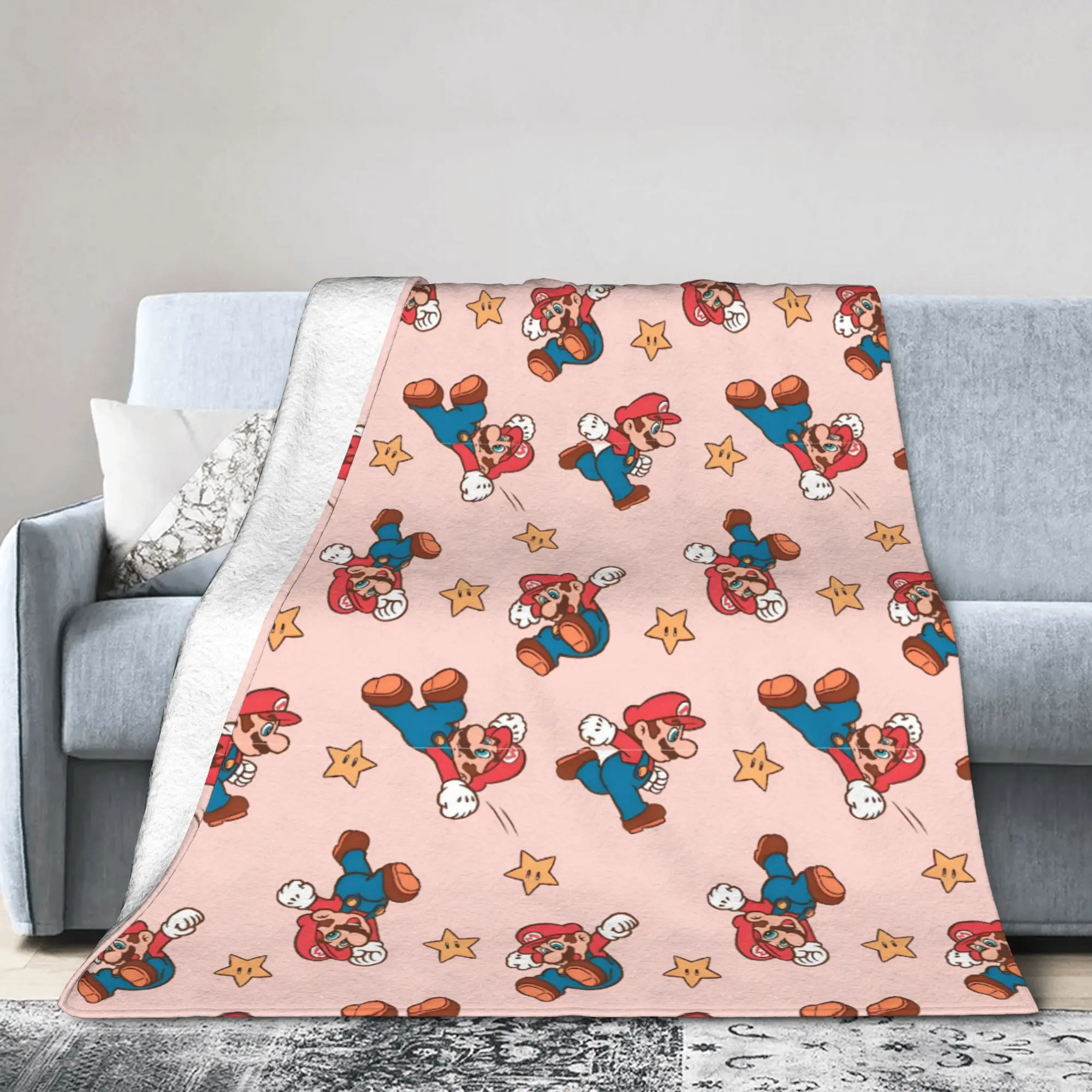 

Игра Marios, одеяла с героями мультфильмов, фланелевые пледы, летние персонализированные легкие покрывала с кондиционером,