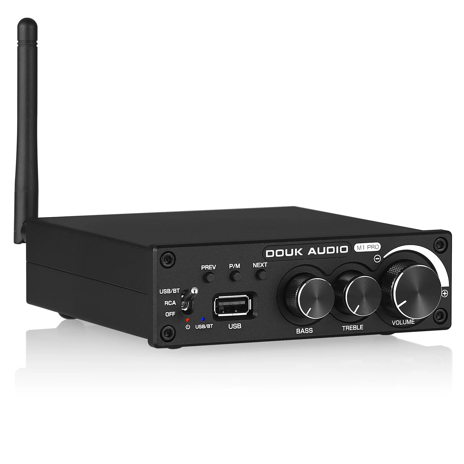 Douk Audio Bluetooth 5.0 Power Amplifier Stereo 2.0 Ch Subwoofer Amp Treble Bass Adjust USB Lossless Music Player 320W