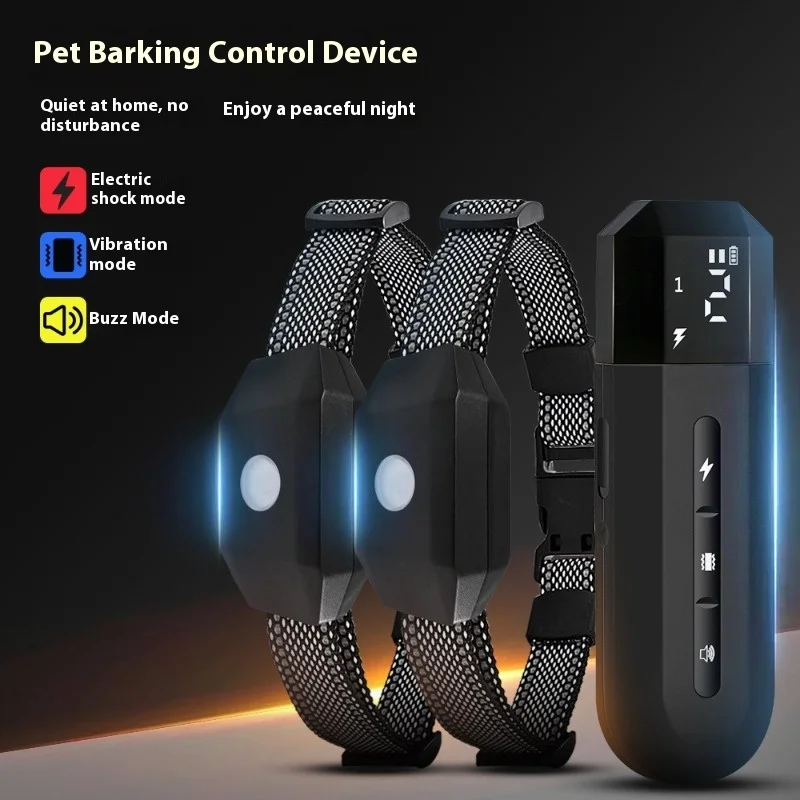 LED Dog Training Collar Light Up Night Finder 3 Modes Beep Vibration Shock Rechargeable Remote Trainer Safety Glow for Evening
