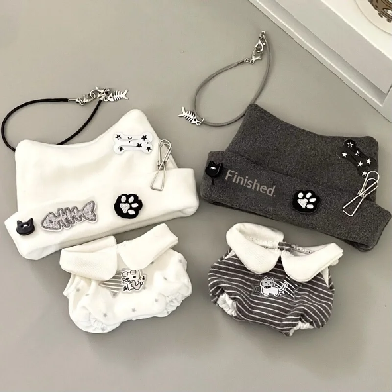 For a 10cm cotton baby dress with punk-style cat pattern nail embroidery and fishbone decoration, a fashionable and cute outfit