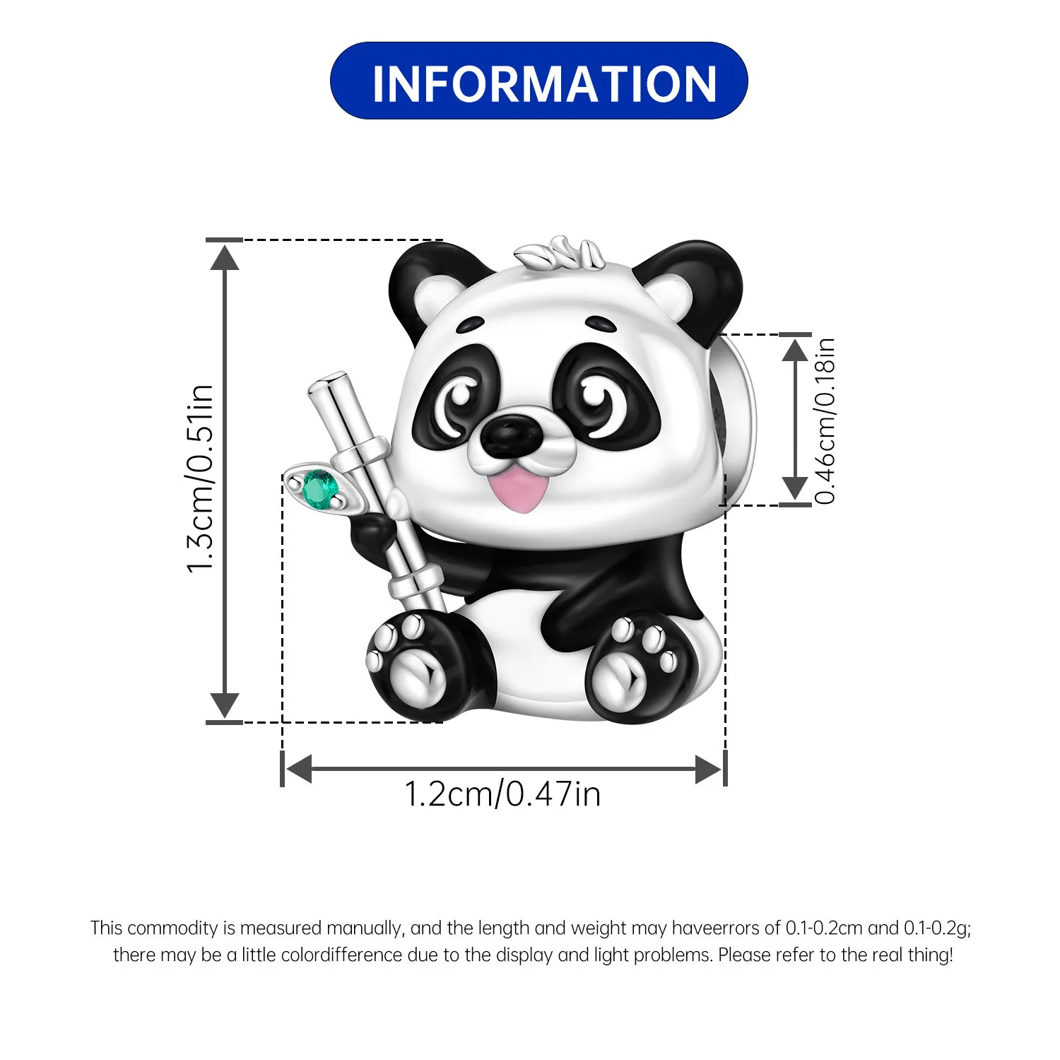 Adorable Panda Charm 925 Sterling Silver Black White Enamel Panda Bead Sparkling Green CZ Bamboo Fit Bracelets Jewelry Gift