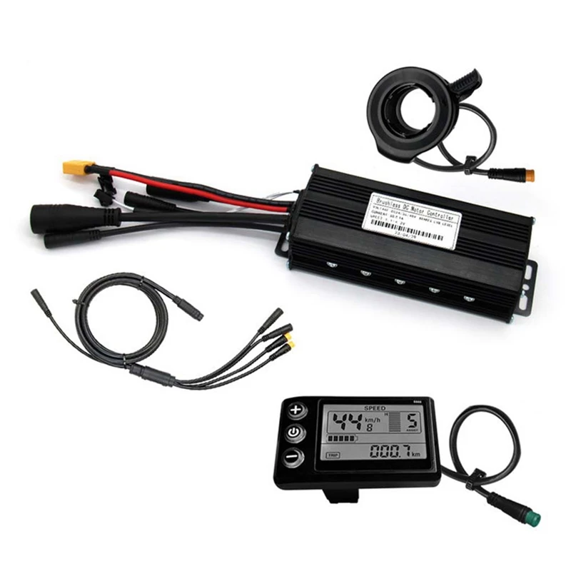 Three Mode Ebike Sine Wave Controller 24V/36V/48V With S866 LCD Display Waterproof Connector