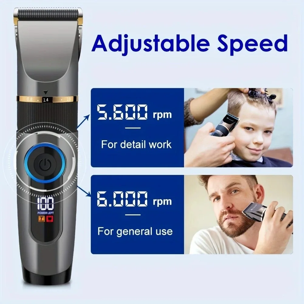 Electric Hair Trimmer Professional Hairdresser Ceramic Blade Men's Hairdresser LED Display Hairdresser USB Rechargeable image 6