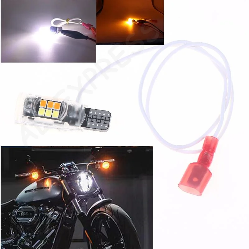 [G]Turn Signal Canbus Day Running Light T10/T15 902 904 906 912 921 W16W LED Bulbs 48SMD Dual Color 3014 Chip 12V 3W