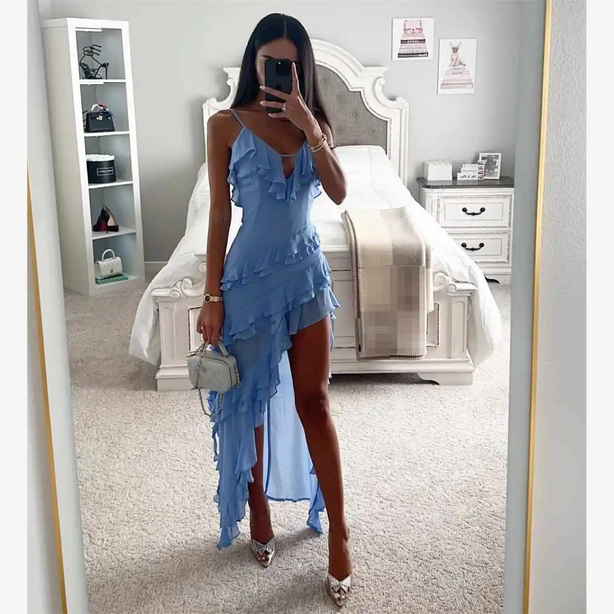 

Sexy Beachside Asymmetrical Dr Women's High Waist Long Skirt Gown Ultra Soft Linen Cotton Spring Summer Autumn Winter