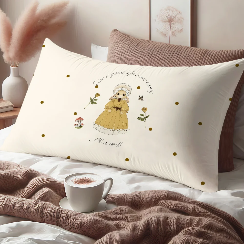Fotografia 7: Capa de almofada retangular com estampa de coelho e flores, estilo retrô, para sofá, sala de estar, dormitório, cama, presente.