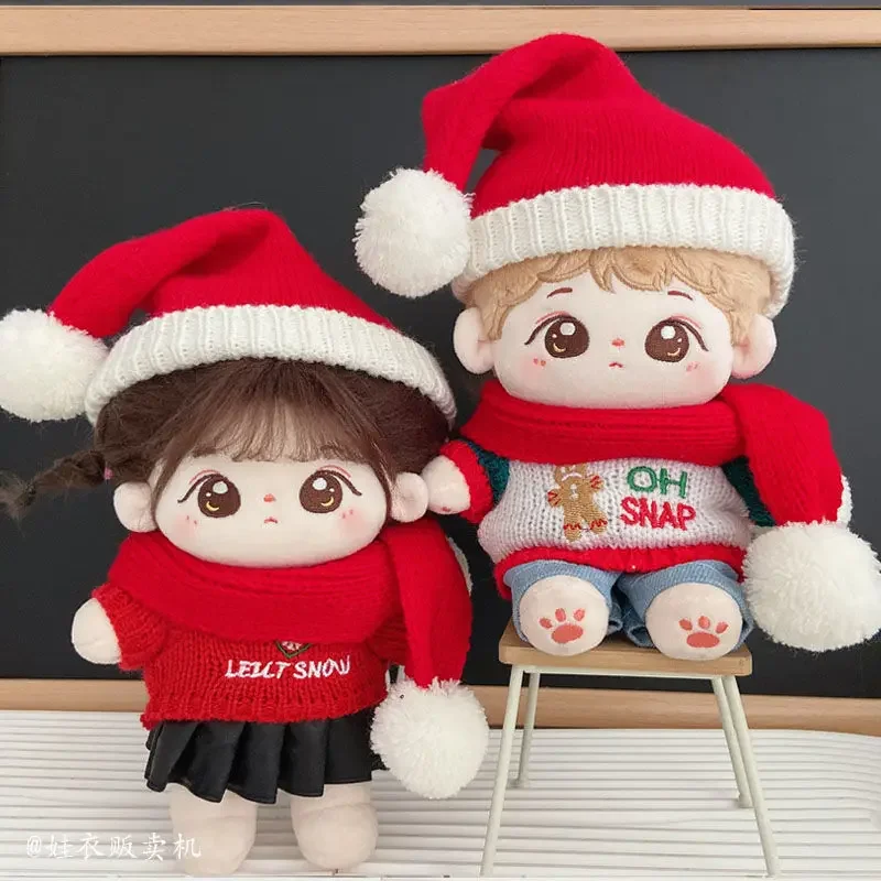 20cm cotton doll winter sweater scarf hat set