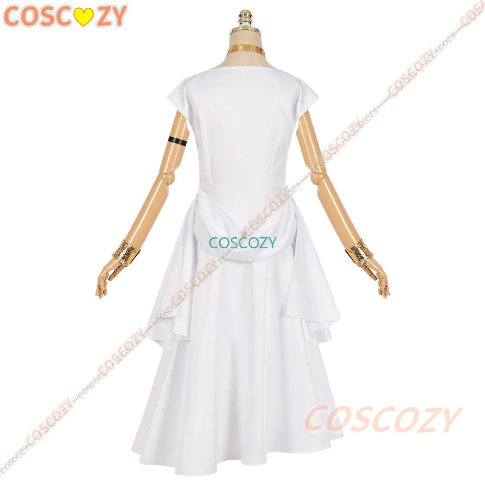 Anime Sousou No Frieren Flamme Cosplay Kostüm Cosplay Frieren Meister weiß langes Kleid Ohrringe Halskette Set Frau Kleidung