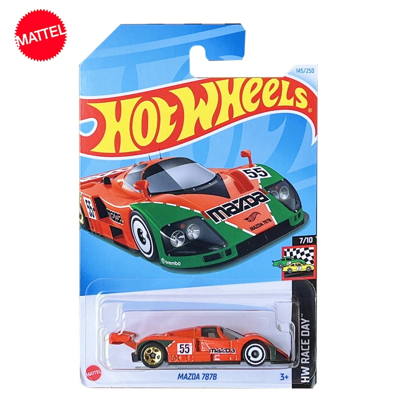 Mattel-Hot Wheels Diecast Mazda 787B Simulação veículo modelo brinquedos para meninos, original Mattel carro, coleção de presente de aniversário,