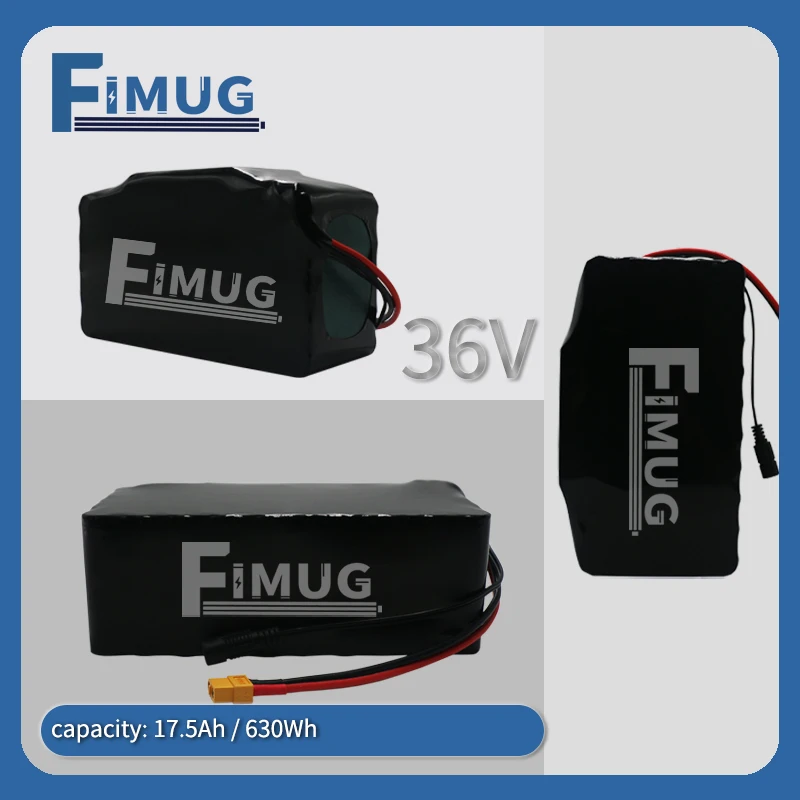 36V 10S5P 17.5Ah 18650 Lithium-ion Battery Pack with Built-in BMS Protection Board for Electric Motorcycles and Bicycles