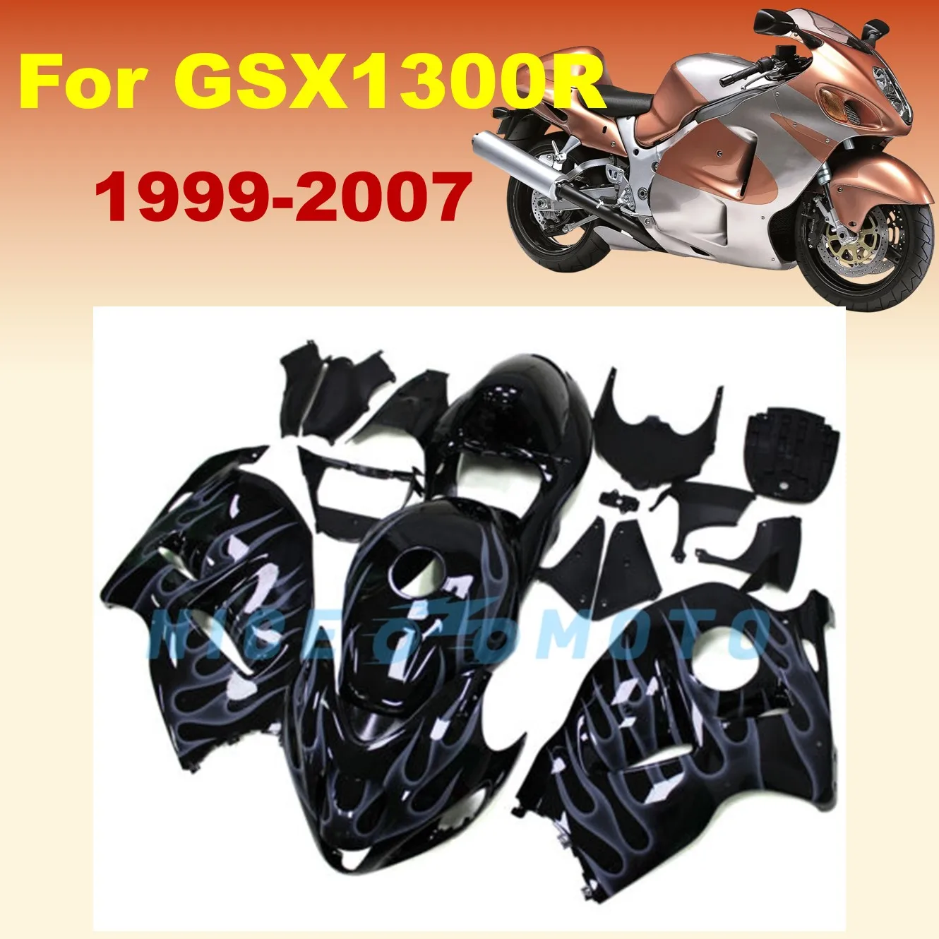 New ABS Motorcycle Injection Molding Flame Body For GSXR1300 1999 2007 2006 Fairing kit gsx1300r 00 01 02 04 05 GSX-1300R