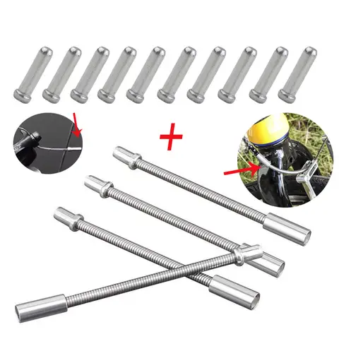 12/24/58pcs V-Brake Noodle Pipe and Cable End Cap Set Adjustable Bicycle V-Brake Noodle Pipe with Dedicated Brake Cable End Caps