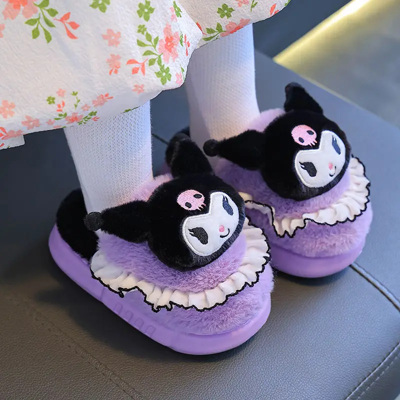 サンリオクロミシナモロールペンダントかわいい素敵な人形暖かいスリッパかわいい綿屋内ホームウェア靴クリスマスギフトおもちゃ