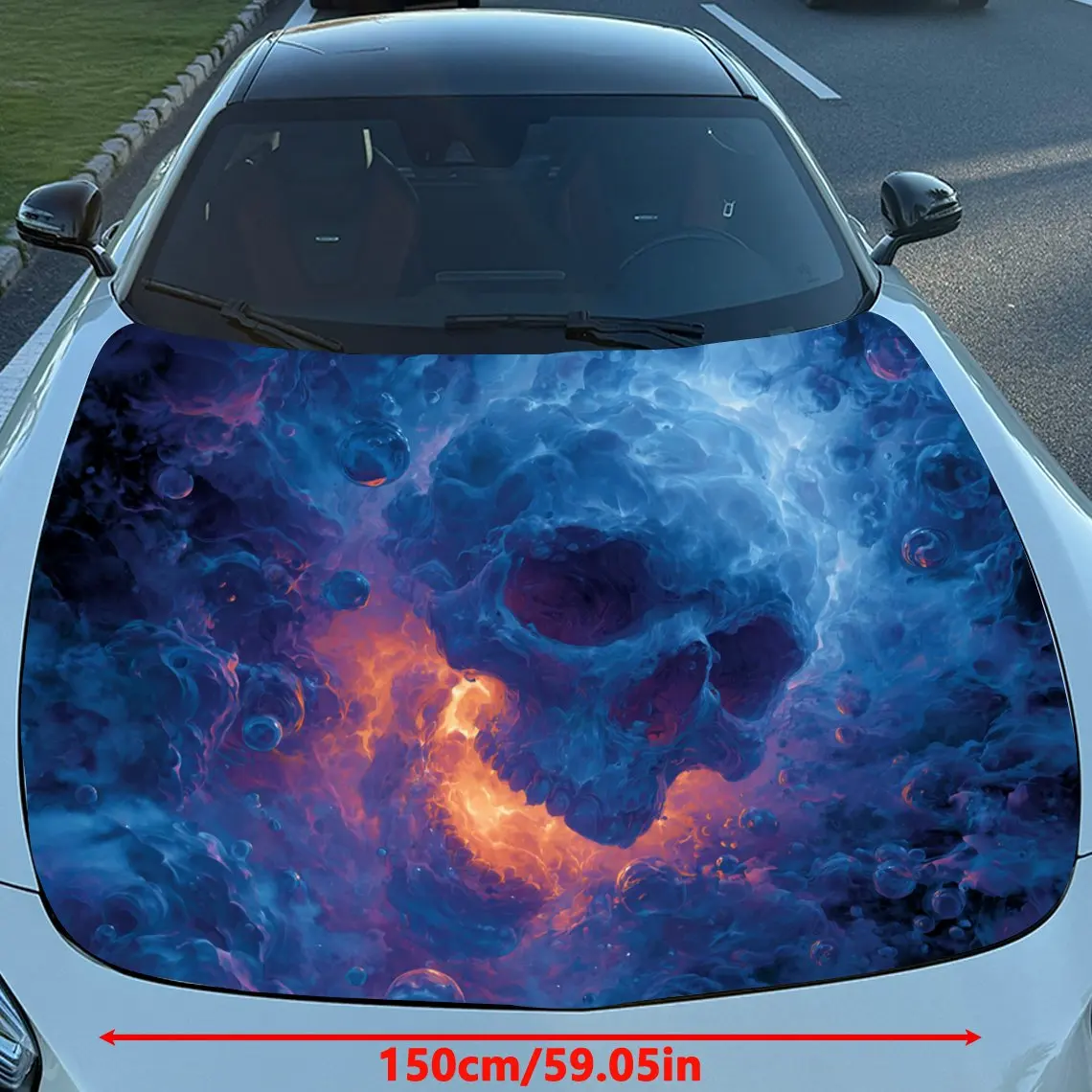 Autocollants crâne avec flammes dans sa bouche, autocollants pour couvertures de voiture, pour décorer les couvertures de voiture, autocollants en vinyle pour voitures, suv et