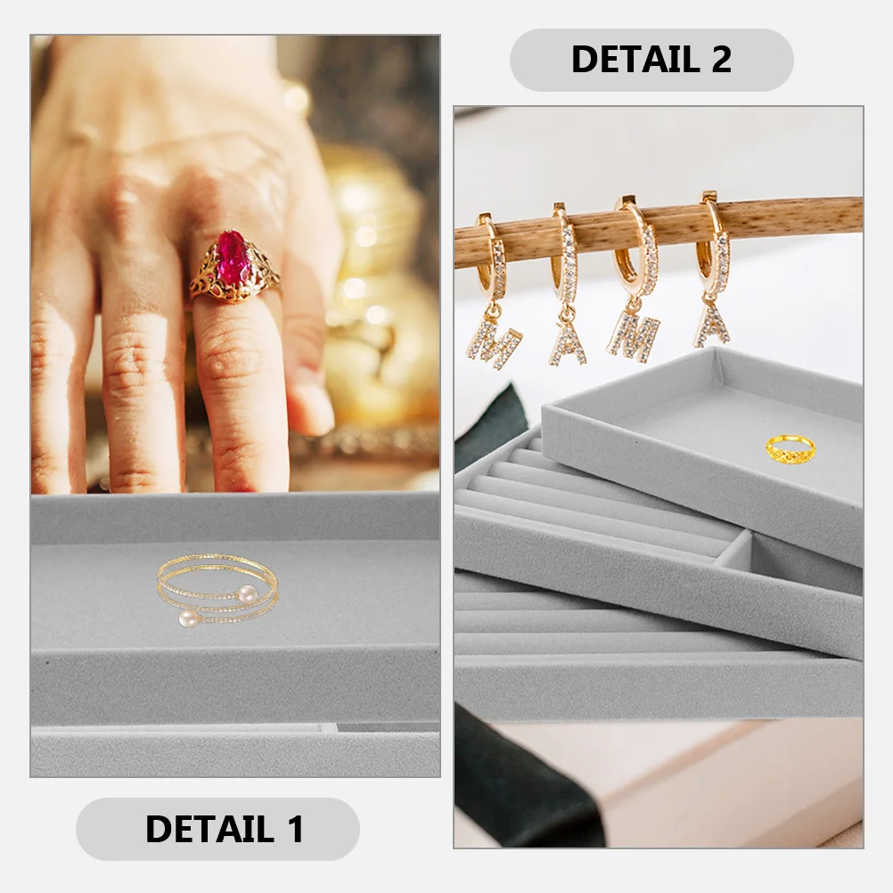 

3 шт. органайзер для ювелирных изделий, штабелируемая фланелевая тарелка для ювелирных изделий для колец, серег, ожерелий, браслетов, лоток-органайзер