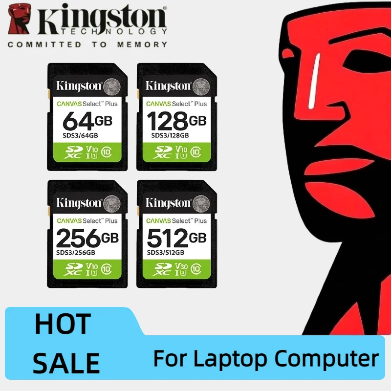 Kingston Canvas Select Plus SD Card 64GB 128GB 256GB Memory Card Up to 100MB/s read SDS2 Flash Card C10 for Camera