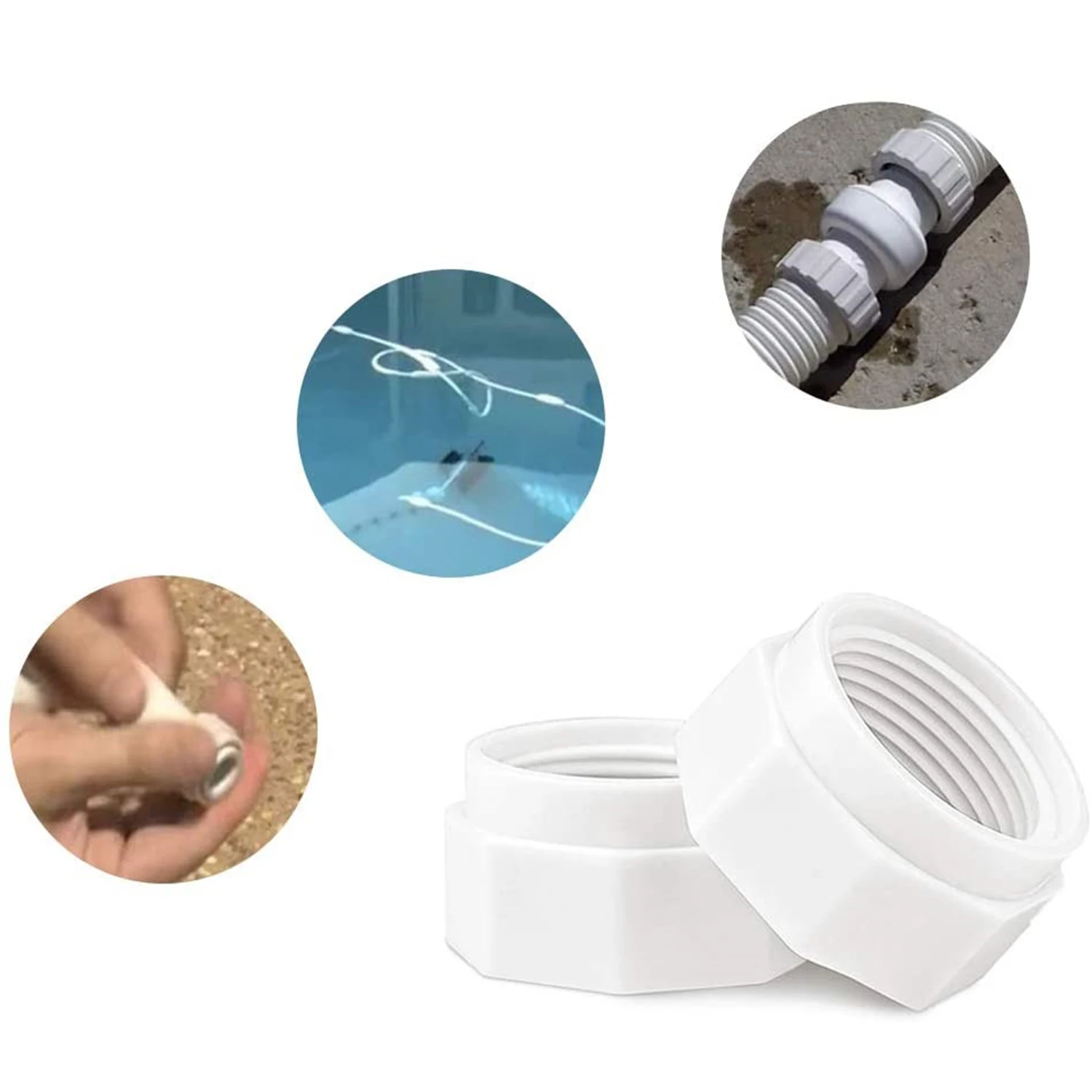 Pool Cleaner Hose Swivel D20 & D15 Feed Hose Nut Replacement Kit 9pcs Compatible with Zodiac Polaris 280 180 380 3900