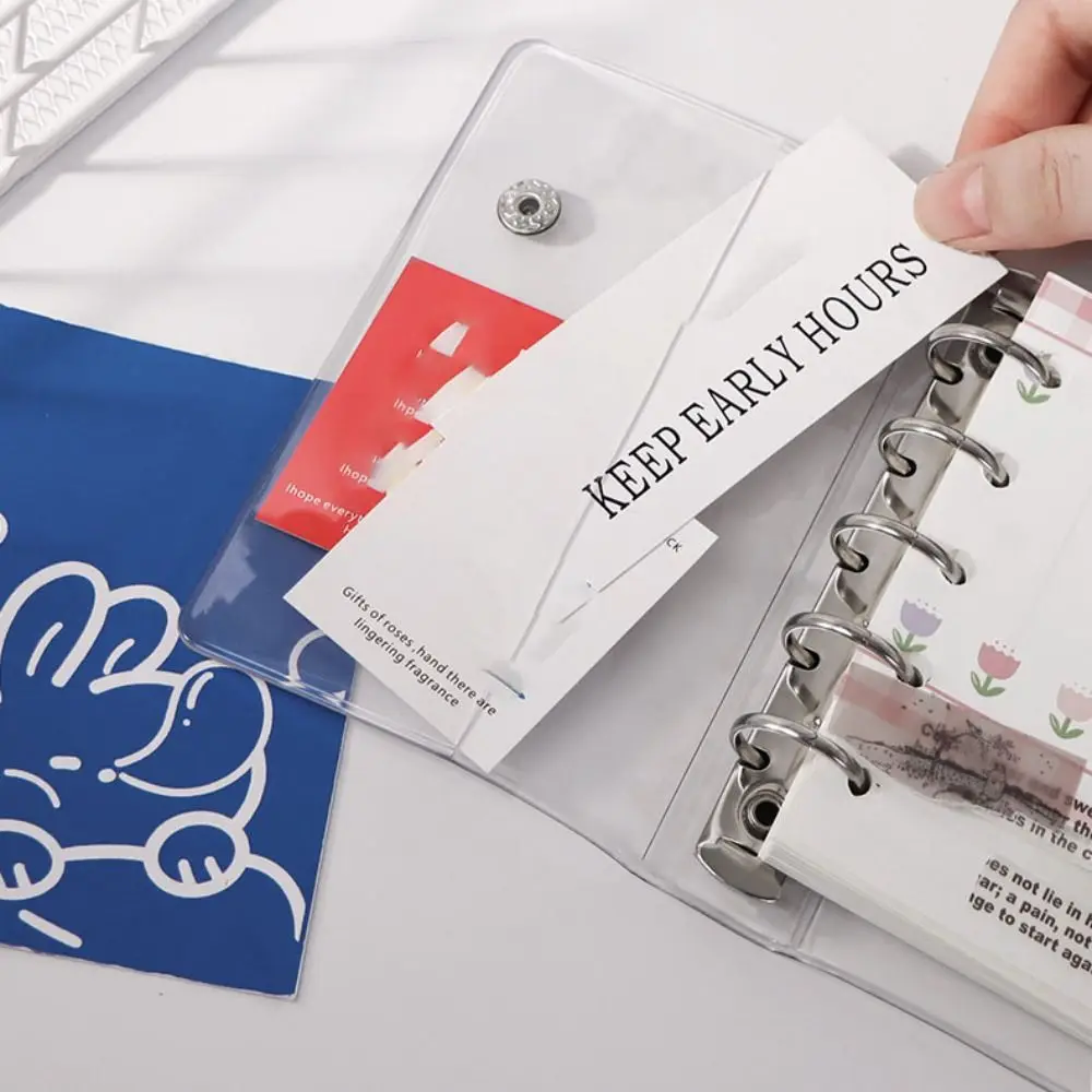 Модная прозрачная папка M5, несколько цветов, двойная пряжка, блокнот с вкладышами, мини-переплет из ПВХ с 5 отверстиями для студентов