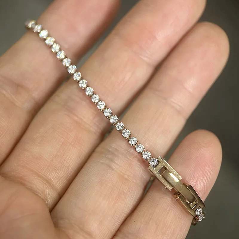 Women's Cluster CZ Link Chain Tennis Bracelet