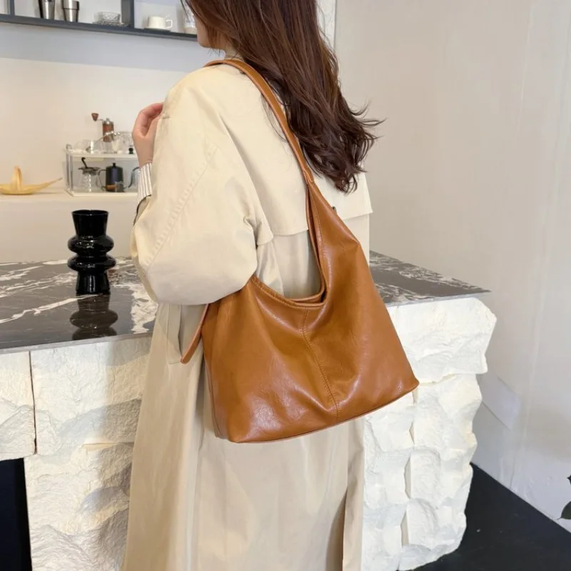 

Стильная модная сумка для подгузников, женская роскошная сумка через плечо, минималистичная дизайнерская сумка на плечо, элегантная кожаная сумка-тоут большой вместимости