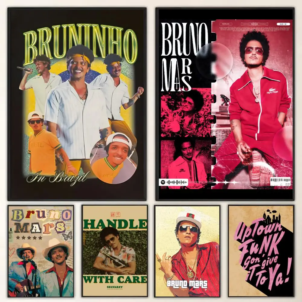 Singer B-Bruno M-Mars Poster HD art, waterproof, sticky wall, home decoration (living room, bedroom, bar), aesthetic