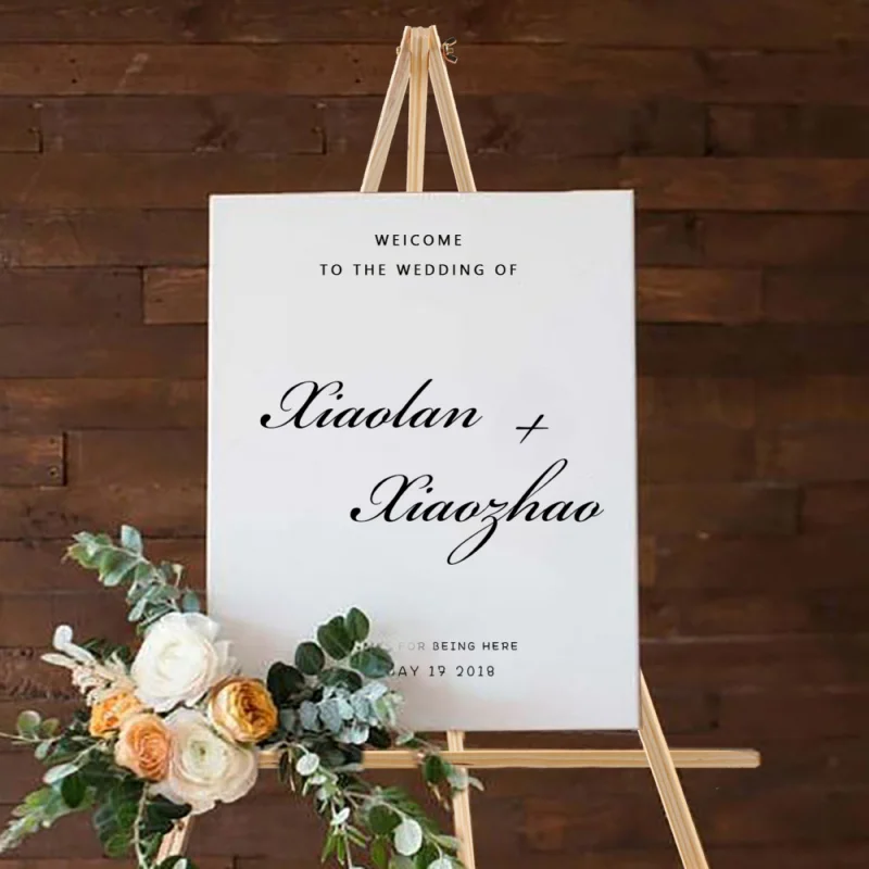 Mr Mrs Wedding Love Wood Display Easels Rustic Wedding Engagement Decor Frame Painting Poster Weeding Table Decor Diy Tripod