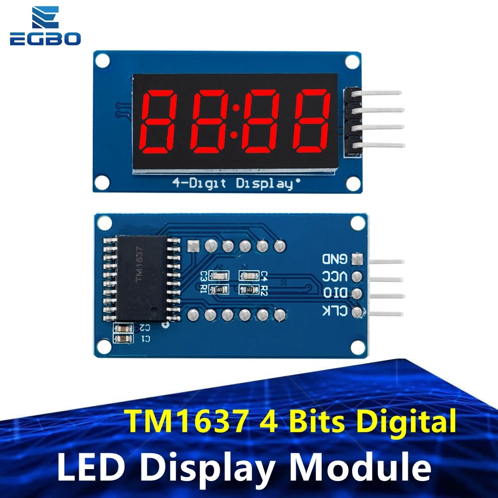 1 ~ 10 قطعة EGBO TM1637 4 بت وحدة عرض LED رقمية 7 قطعة 0.36 بوصة ساعة أنبوب الأنود الأحمر أربعة لوحة للقيادة التسلسلية حزمة