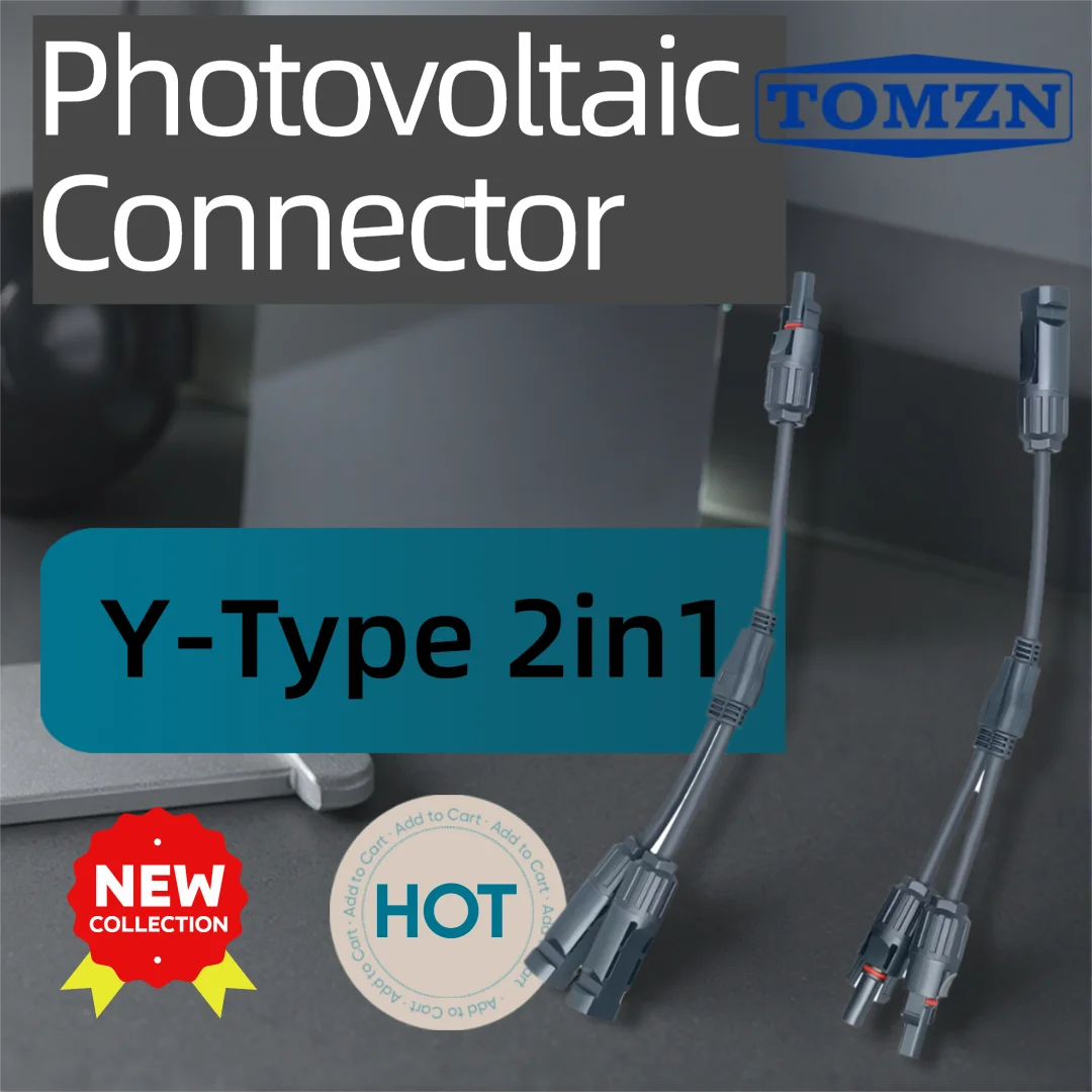 TOMZN PV Solar Connector Y-type 1IN 2OUT With Wire 1000V 32A IP67 Dust-proof Water-resistant For Battery Pack Solar Panel