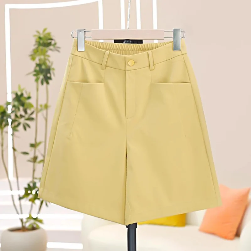 المرأة الصيف دعوى السراويل خمس نقاط السراويل مريحة عارضة فضفاضة عالية الخصر التخسيس ألف خط منتصف طول السراويل #1