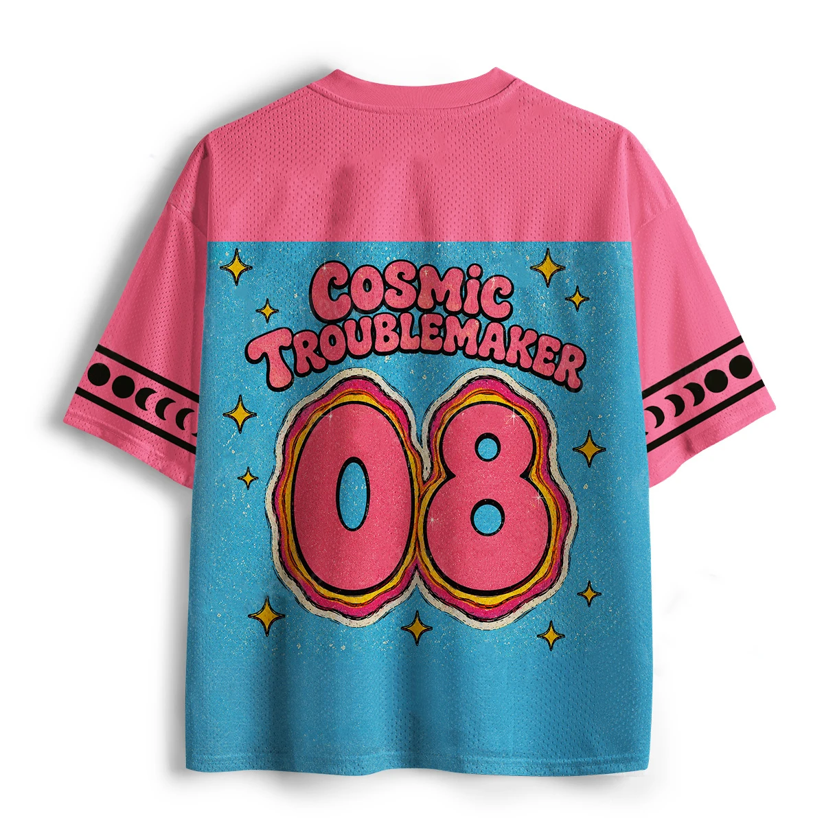 Sweet Cool Y2K Universe Black Cat Football Shirt Moon Phase Star Children's Men's and Women's Outdoor Sports Loose Top