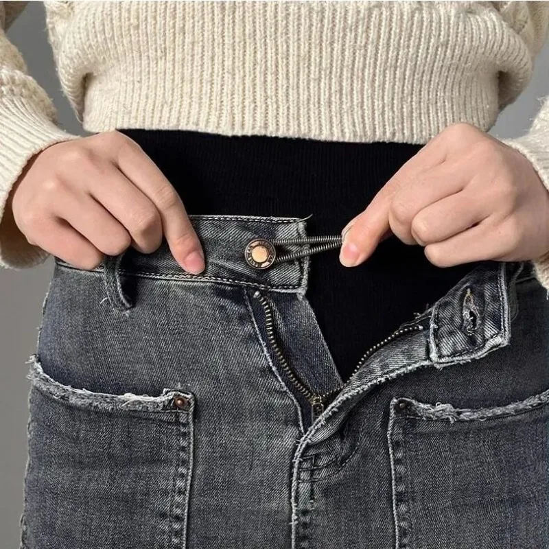 20 Stück Metallknopf-Verlängerung für Hosen, Jeans, freies Nähen, verstellbar, einziehbar, Taillenverlängerung, Knopf, flexibler Bund-Expander