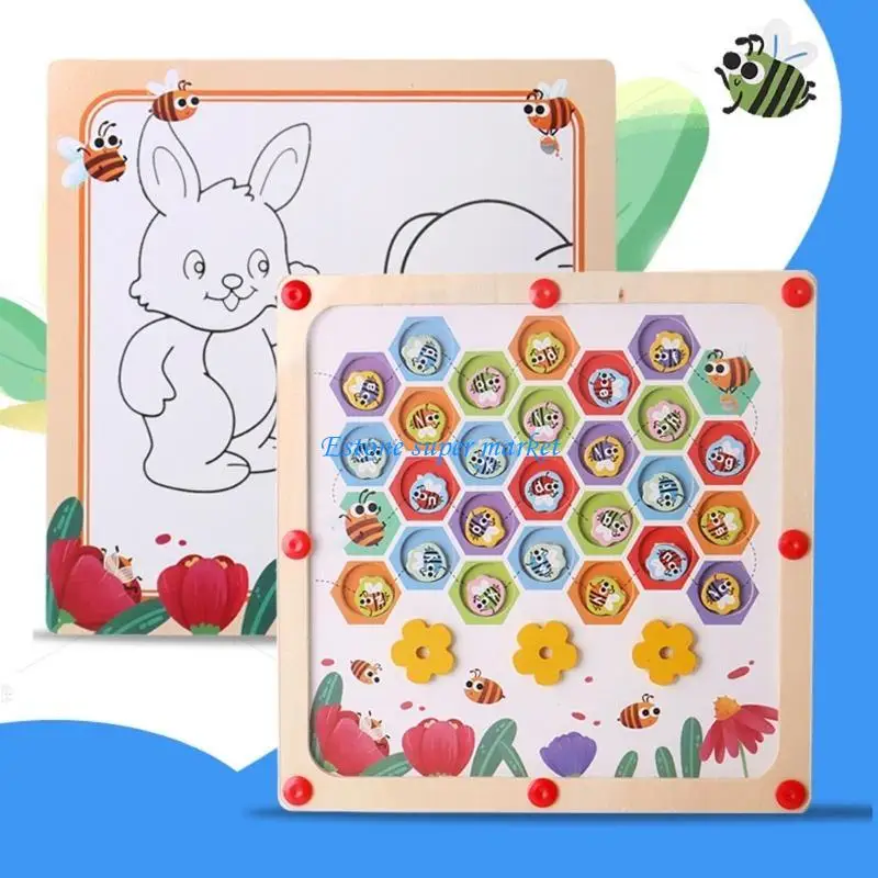 090B لعبة المهارات الحركية الدقيقة للأطفال، لعبة مطابقة الحروف الخشبية، لعبة هدية تعليمية لمرحلة ما قبل المدرسة للأطفال من سن 3 #2