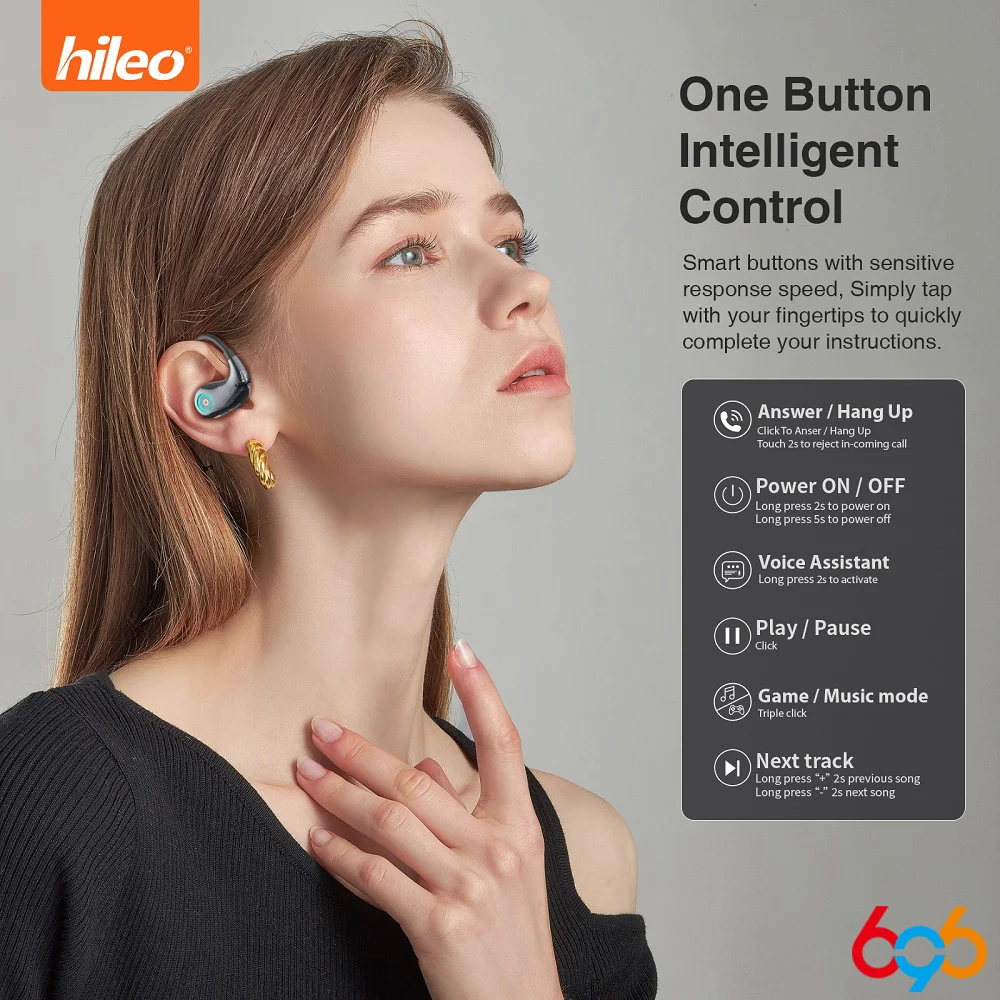 Men Women Gifts Open-Air Blue Tooth 5.4 Earphone ENC Noise Canceling Headphones Wireless Headset Sport 360° Panoramic Audio